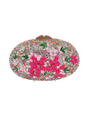 Pink Petal Luxe Oval Clutch