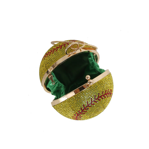 Rhinestone Baseball Wristlet Clutch