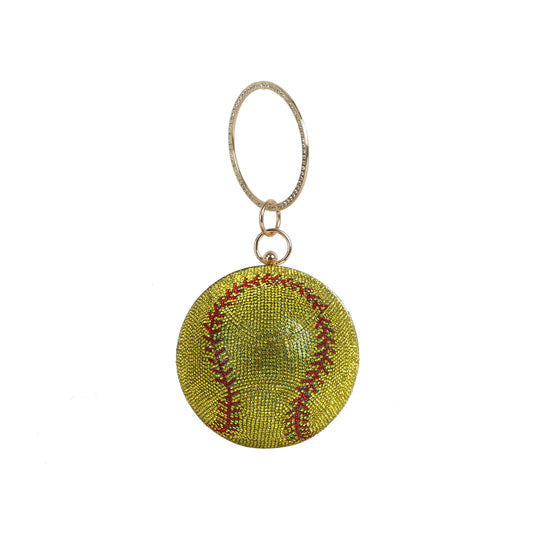 Rhinestone Baseball Wristlet Clutch
