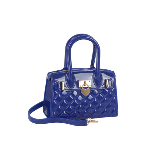 Quilted Jelly Heart Lock Satchel