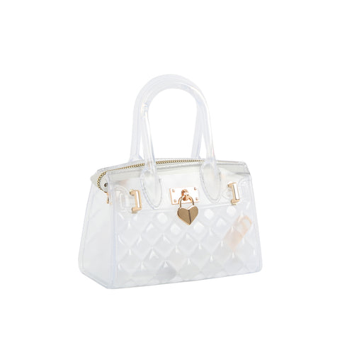 Quilted Jelly Heart Lock Satchel