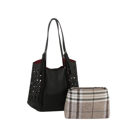 Laser Cut Design 2-Piece Shoulder Bag Set