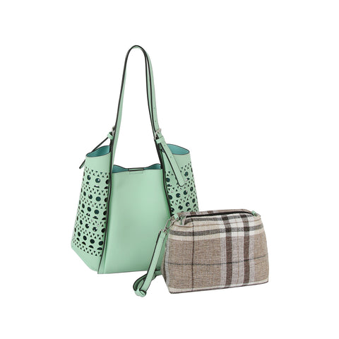 Laser Cut Design 2-Piece Shoulder Bag Set