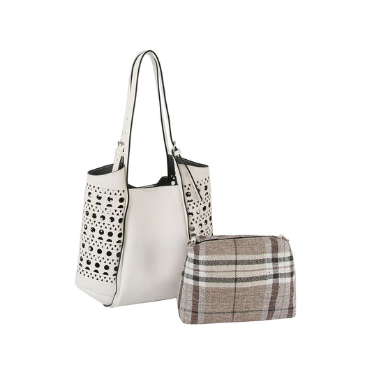 Laser Cut Design 2-Piece Shoulder Bag Set