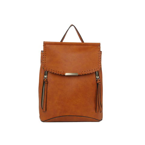 Whipstitch Front Flap Backpack