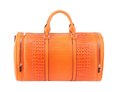 Alligator Embossed Large Carry-On Handbag