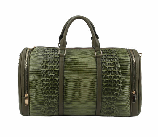 Alligator Embossed Large Carry-On Handbag