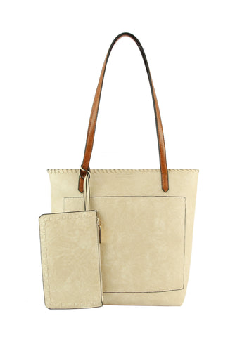 Two Piece Tall Tote Handbag Set