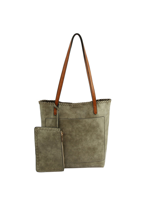 Two Piece Tall Tote Handbag Set