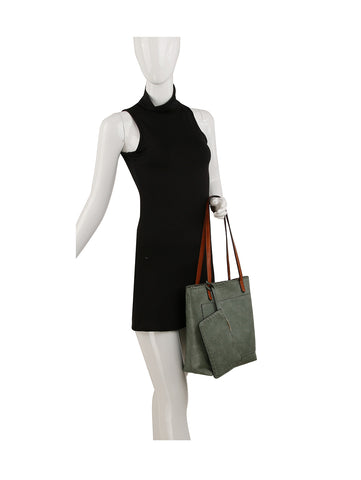 Two Piece Tall Tote Handbag Set