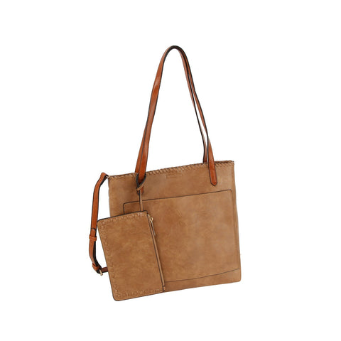 2 in 1 Fashion Leather Tote Hobo Bag