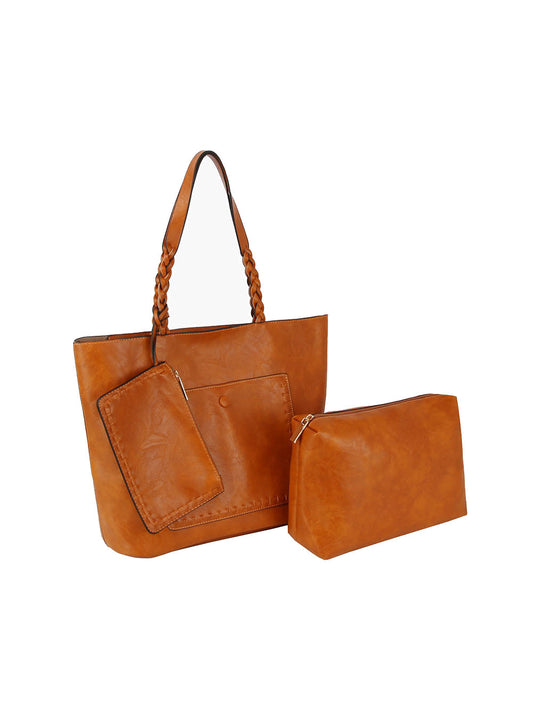 Three Piece Tote Handbag Set