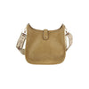 Casual leather crossbody bag with guitar strap