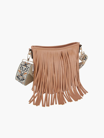 Women Crossbody Guitar Strap Tassel Handbag