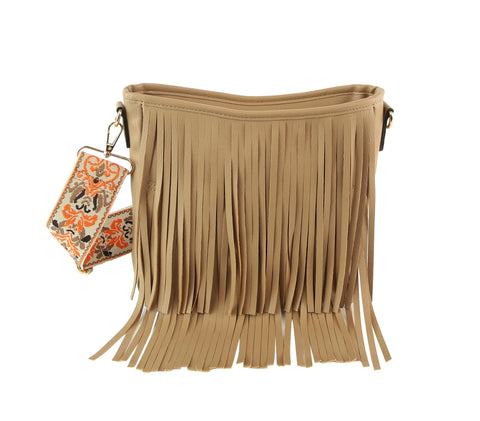 Women Crossbody Guitar Strap Tassel Handbag