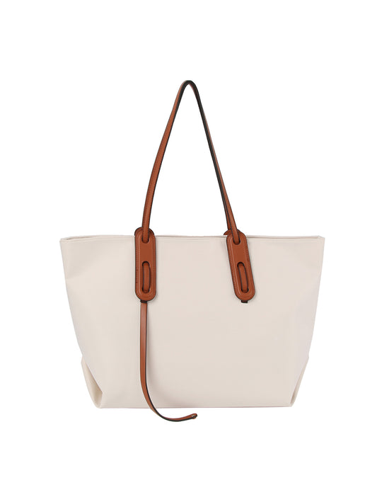 Oversized Two Tone Tote Handbag