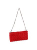 Embossed Chain Accented Shoulder Bag