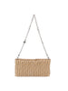 Embossed Chain Accented Shoulder Bag