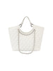 Classic Quilted Chain Accented Tote Handbag