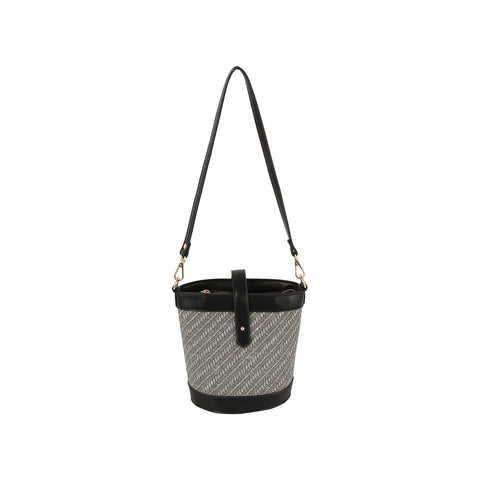 Striped Pattern Classic Bucket Bag