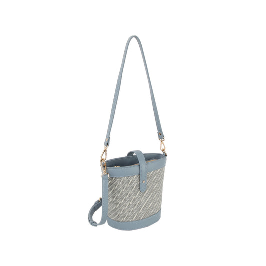 Striped Pattern Classic Bucket Bag