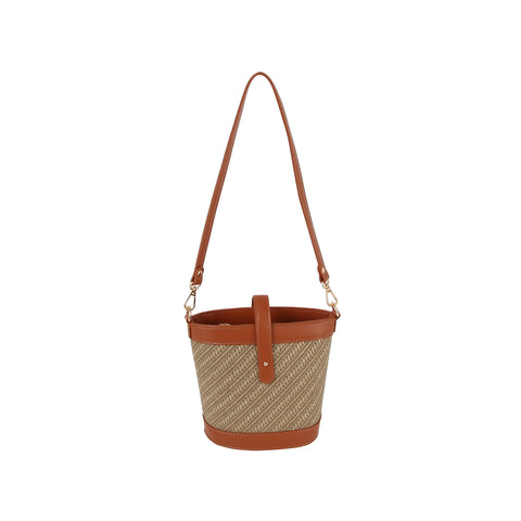 Striped Pattern Classic Bucket Bag