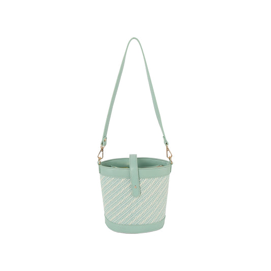 Striped Pattern Classic Bucket Bag