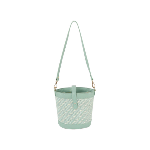 Striped Pattern Classic Bucket Bag