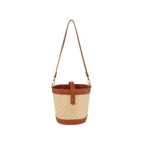 Striped Pattern Classic Bucket Bag