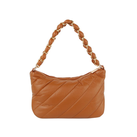 Quilted Chain Accented Shoulder Bag