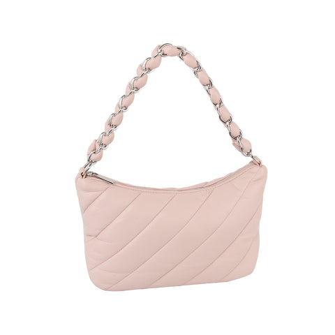 Quilted Chain Accented Shoulder Bag