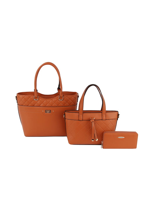 Classic Tote Handbag Three-Piece Set