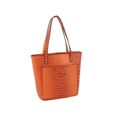 Embossed Stunning 3-Piece Tall Tote Handbag Set