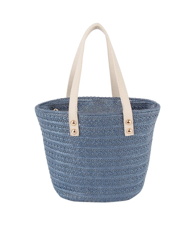 Petite Straw Bucket Bag