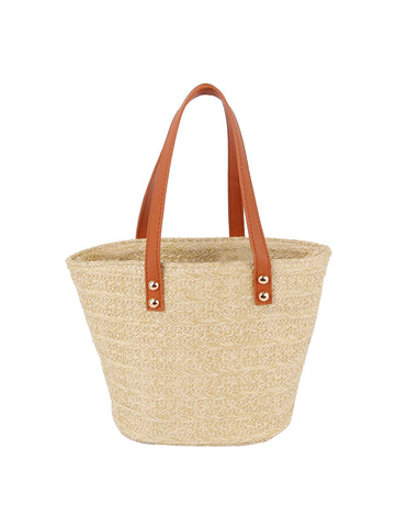 Petite Straw Bucket Bag