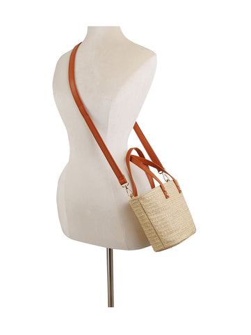 Petite Straw Bucket Bag