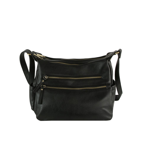 Triple-Zip Organizer Crossbody