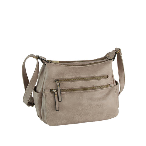 Triple-Zip Organizer Crossbody