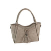 Whipstitch Tassel Bead Accented Shoulder Tote