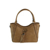 Whipstitch Tassel Bead Accented Shoulder Tote