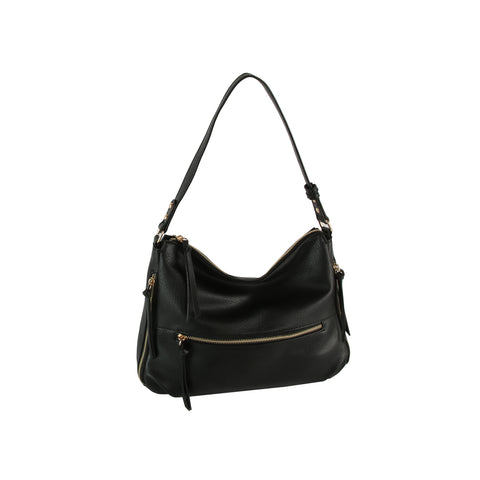 Zipper Accent Soft Hobo