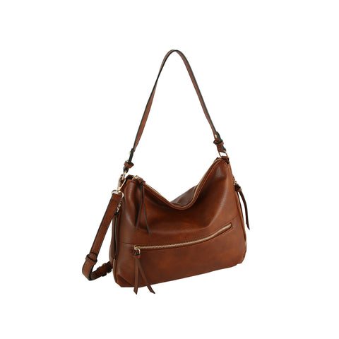 Zipper Accent Soft Hobo