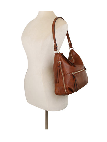 Zipper Accent Soft Hobo