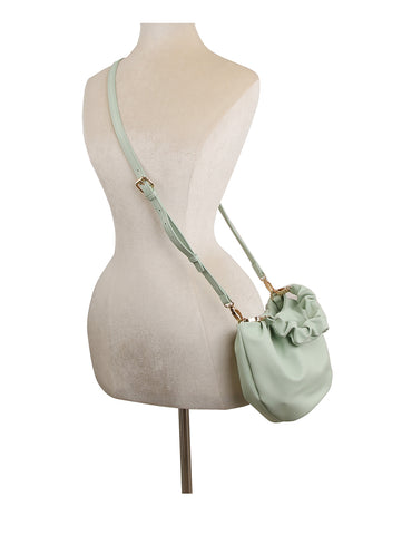 Gathered Handle Shoulder Bag