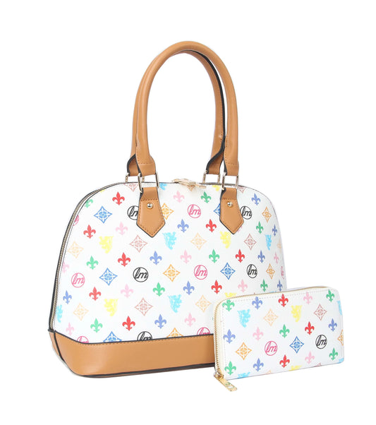 Signature Print Satchel Tote Set