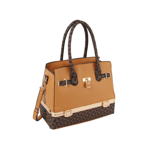 Signature Print Classic Lock Tote