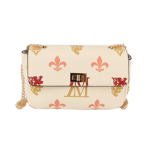 Monogram Print Lux Faux Leather Crossbody Bag