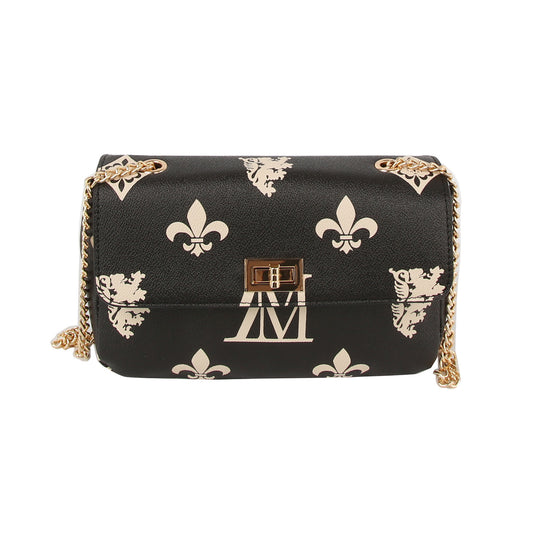 Monogram Print Lux Faux Leather Crossbody Bag