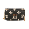 Monogram Print Lux Faux Leather Crossbody Bag