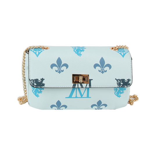 Monogram Print Lux Faux Leather Crossbody Bag